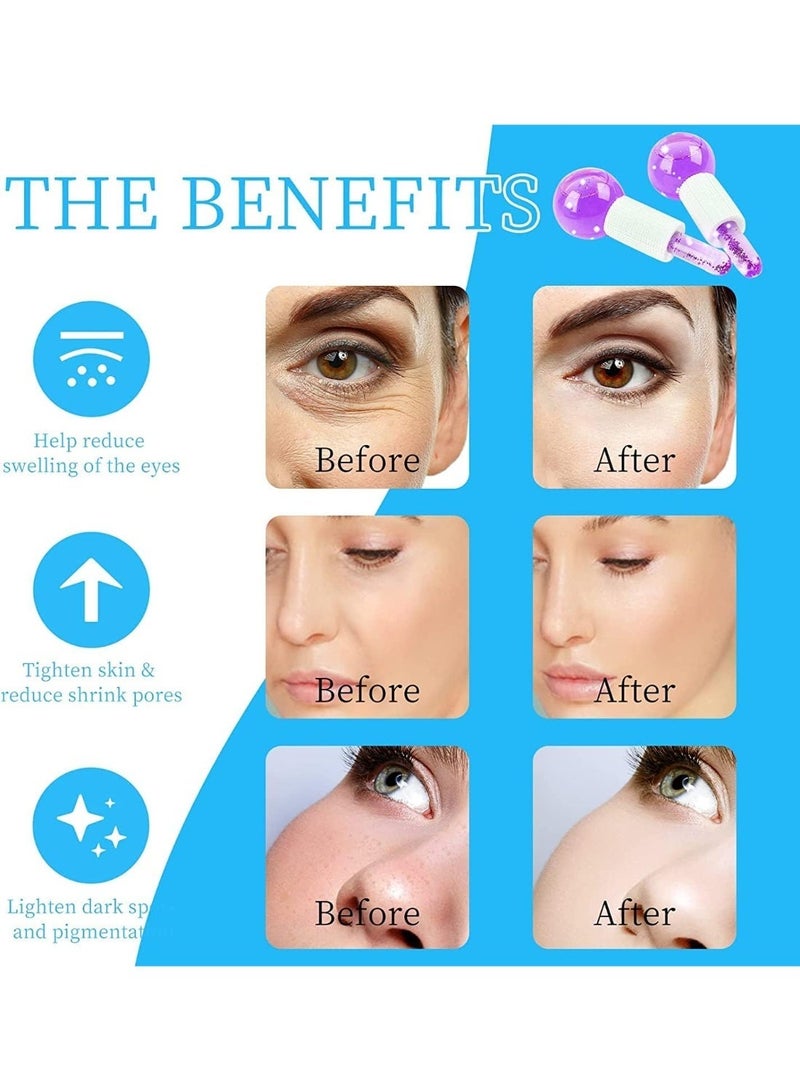 ChicAbode كروبات الجليد للوجه ، 2 قطعة من الدوال الجليد للعيون ، تدليك الجلد البارد ، آمن ودائم ، غير انزلاق وسهل الاستخدام ، للجمال اليومي ، إزالة التجاعيد في الوجه ، تقليل الانتفاخ - Image 3